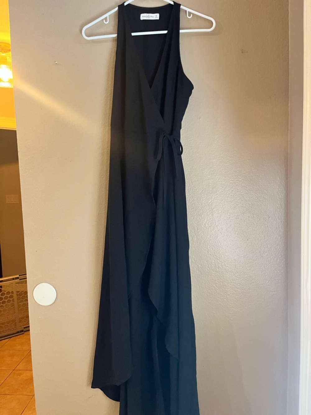 Abercrombie & Fitch Black Wrap Maxi Dress